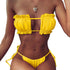 Folds Bikini Women Swimwear Bathing Suit Women's Ruffle Tie Side Bikini Set High Cut Strapless Padded Solid Bathing Suit Bikini Micro Swimsuit Female Push up Two-Piece Suit Summer