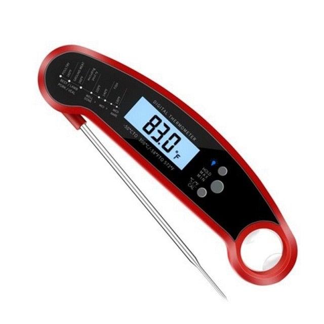 Food Kitchen Thermometer For Barbecue Grill Thermometer Waterproof Instant Read Meat Thermometer Waterproof Ultra Fast Digital Cooking Thermometer With Backlight & Calibration Food Thermometer For Kitchen BBQ Grill Smoker Oil Fry Kitchen Cooking Tools