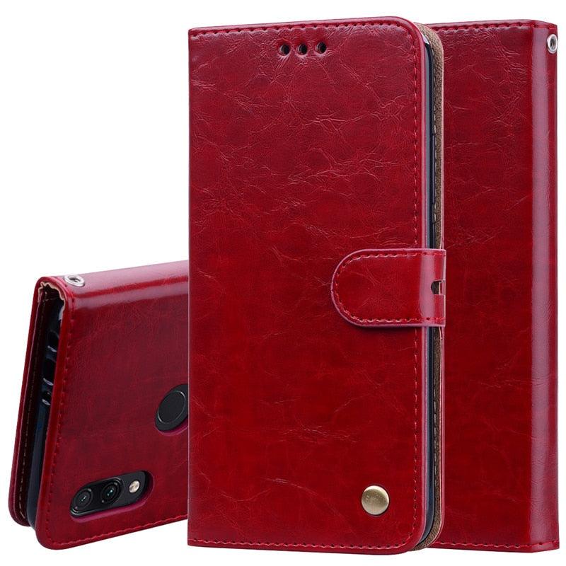 For Xiaomi Redmi Note 7 Case Leather Flip Redmi Note 7 Pro Wallet Magnetic Case For Xiaomi Redmi 7 Phone Cases Premium PU-Leather Flip Wallet Cover Phone Case