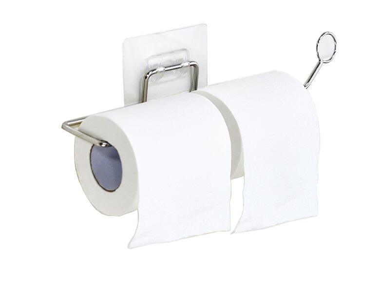 Free Kitchen Roll Paper Accessory Wall Mount Toilet Paper Holder Stainless Steel Bathroom Tissue Towel Accessories Rack Holders Toilet Paper Holder No Drilling Toilet Roll Holder Stand for Home Bathroom Washroom Kitchen