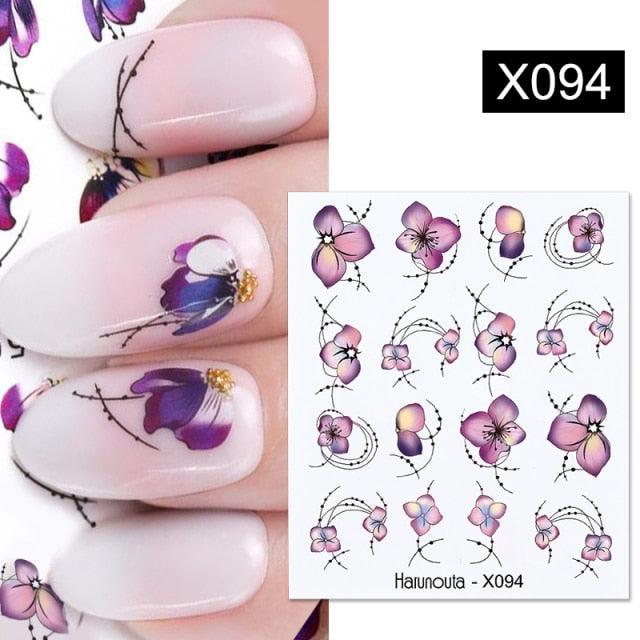 French Line Nail Water Decal Flower Marble Leaf Girl Stickers on Nails Water Ink Transfer Slider Nail Stickers Decor Kids Nails Art Decoration Nail Strips Shiny French Tip Guides Stickers French Nail Stickers Form Fringe Guides