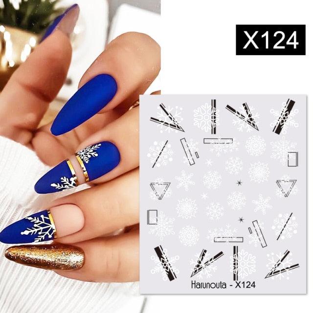 French Line Nail Water Decal Flower Marble Leaf Girl Stickers on Nails Water Ink Transfer Slider Nail Stickers Decor Kids Nails Art Decoration Nail Strips Shiny French Tip Guides Stickers French Nail Stickers Form Fringe Guides