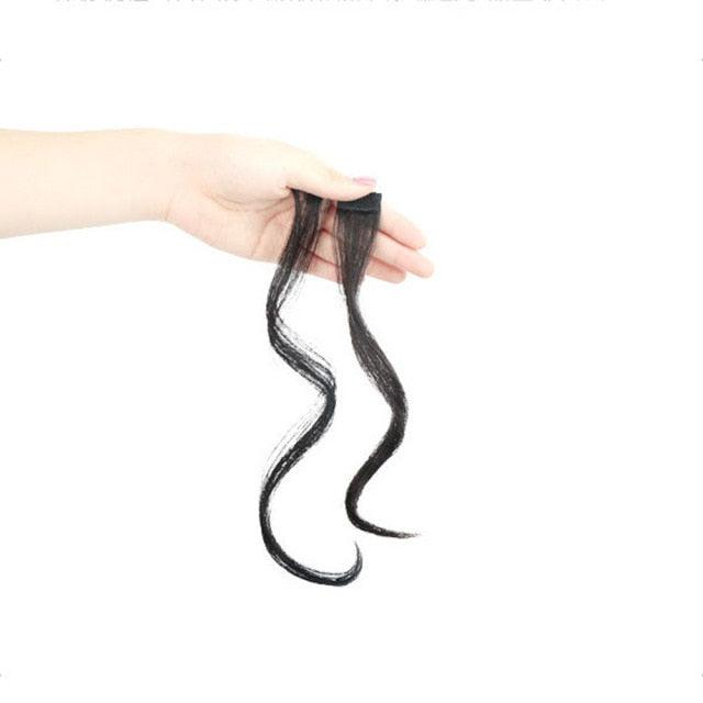 French Style Synthetic Air Bangs Women Fake Bangs Hair Piece Clip In Hair Extensions Blend Hair Clip In Hair Bangs Hairpiece Natural Flat Neat Bangs With Temples For Women One Piece Hairpiece