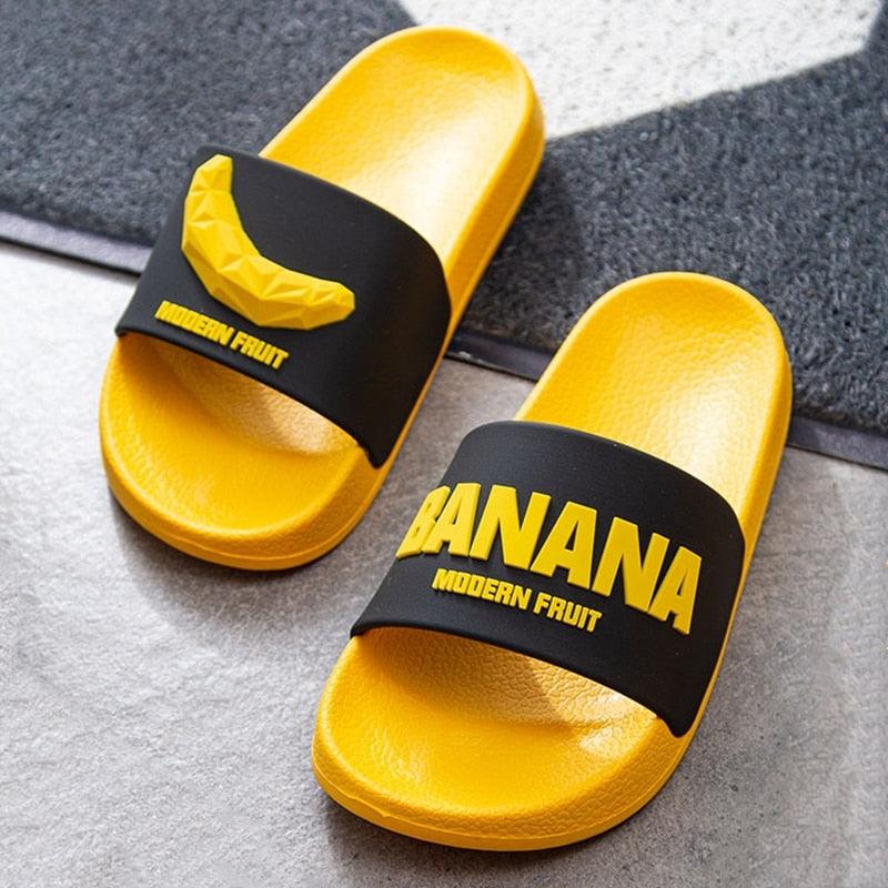 Fruit Home Women Slippers Banana Summer Indoor Flats Orange Bathroom Slides Non Slip Fruit Slippers Soft Slide Sandals Non-Slip Bath Shower Slippers