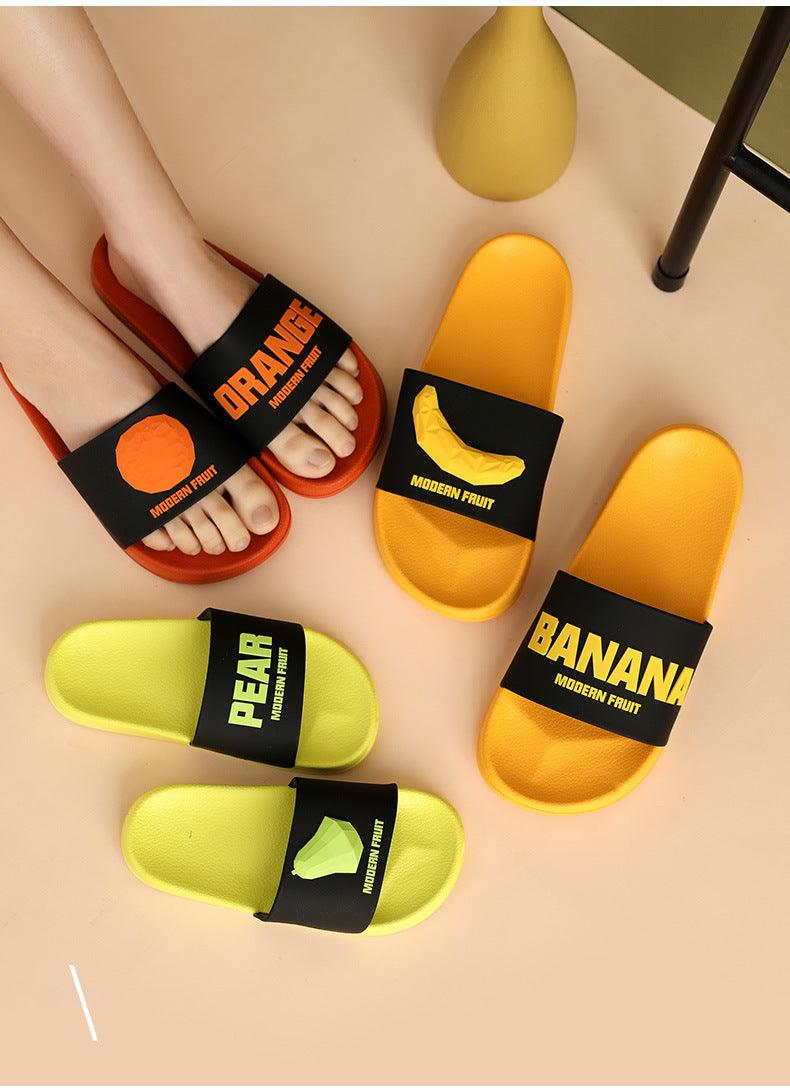 Fruit Home Women Slippers Banana Summer Indoor Flats Orange Bathroom Slides Non Slip Fruit Slippers Soft Slide Sandals Non-Slip Bath Shower Slippers