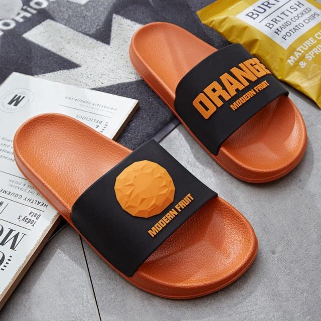 Fruit Home Women Slippers Banana Summer Indoor Flats Orange Bathroom Slides Non Slip Fruit Slippers Soft Slide Sandals Non-Slip Bath Shower Slippers