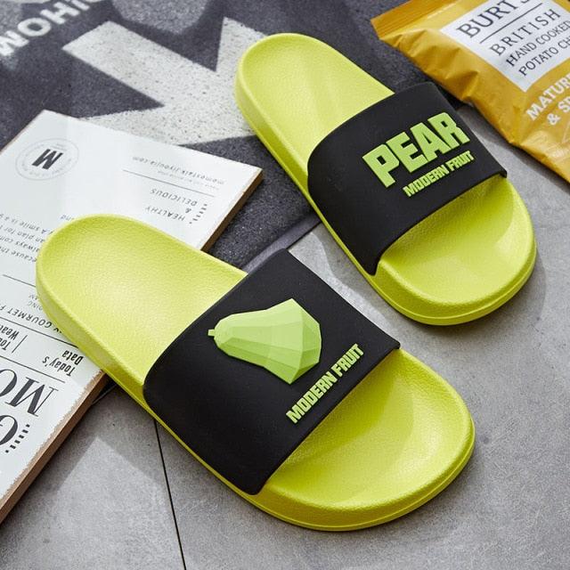 Fruit Home Women Slippers Banana Summer Indoor Flats Orange Bathroom Slides Non Slip Fruit Slippers Soft Slide Sandals Non-Slip Bath Shower Slippers