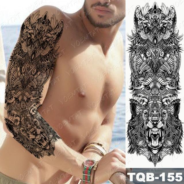 Full Arm Temporary Tattoos 8 Sheets and Half Arm Shoulder Waterproof Tattoos Elegant Large Lion Sleeve Sticker Tattoo Waterproof Temporary Big Wolf Tatoos For Men and Women - STEVVEX Beauty - 103, 3D Tattoo, Animal Tattoo, Arm Tattoo, Back Tattoo, Beauty, Big Tattoo, Black Tattoos, Body Tattoo, Extra Large Tattoo, Lion Tattoo, Men Tattoo, Mens Tattoo, Modern Tatoos, Tattoo, Tiger Tattoo, Waterproof Tattoo, Wolf Tattoo, Women Tattoo, Womens Tattoo - Stevvex.com