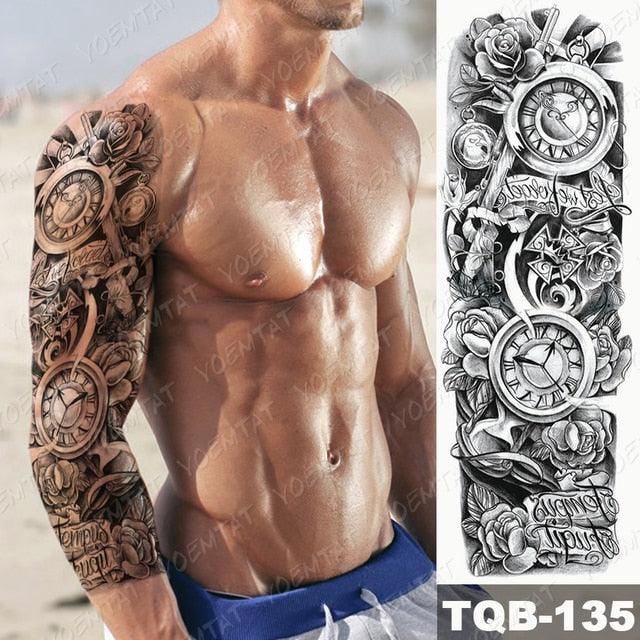 Full Arm Temporary Tattoos 8 Sheets and Half Arm Shoulder Waterproof Tattoos Elegant Large Lion Sleeve Sticker Tattoo Waterproof Temporary Big Wolf Tatoos For Men and Women - STEVVEX Beauty - 103, 3D Tattoo, Animal Tattoo, Arm Tattoo, Back Tattoo, Beauty, Big Tattoo, Black Tattoos, Body Tattoo, Extra Large Tattoo, Lion Tattoo, Men Tattoo, Mens Tattoo, Modern Tatoos, Tattoo, Tiger Tattoo, Waterproof Tattoo, Wolf Tattoo, Women Tattoo, Womens Tattoo - Stevvex.com