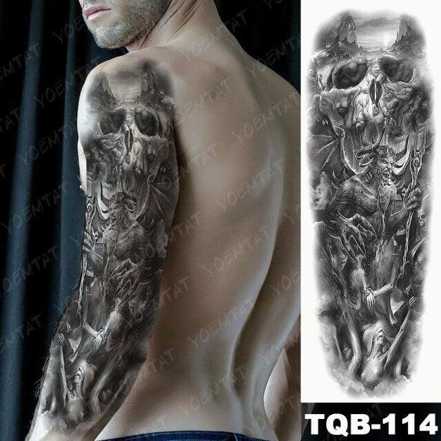 Full Arm Temporary Tattoos 8 Sheets and Half Arm Shoulder Waterproof Tattoos Elegant Large Lion Sleeve Sticker Tattoo Waterproof Temporary Big Wolf Tatoos For Men and Women - STEVVEX Beauty - 103, 3D Tattoo, Animal Tattoo, Arm Tattoo, Back Tattoo, Beauty, Big Tattoo, Black Tattoos, Body Tattoo, Extra Large Tattoo, Lion Tattoo, Men Tattoo, Mens Tattoo, Modern Tatoos, Tattoo, Tiger Tattoo, Waterproof Tattoo, Wolf Tattoo, Women Tattoo, Womens Tattoo - Stevvex.com