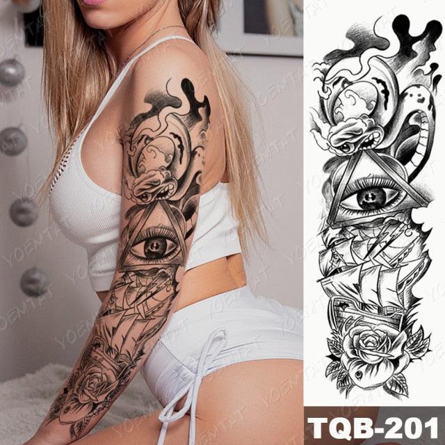 Full Arm Temporary Tattoos 8 Sheets and Half Arm Shoulder Waterproof Tattoos Elegant Large Lion Sleeve Sticker Tattoo Waterproof Temporary Big Wolf Tatoos For Men and Women - STEVVEX Beauty - 103, 3D Tattoo, Animal Tattoo, Arm Tattoo, Back Tattoo, Beauty, Big Tattoo, Black Tattoos, Body Tattoo, Extra Large Tattoo, Lion Tattoo, Men Tattoo, Mens Tattoo, Modern Tatoos, Tattoo, Tiger Tattoo, Waterproof Tattoo, Wolf Tattoo, Women Tattoo, Womens Tattoo - Stevvex.com