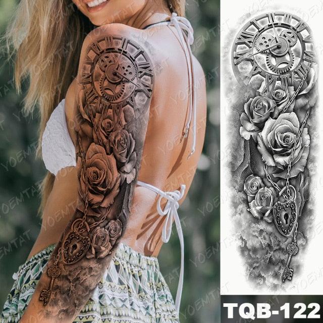 Full Arm Temporary Tattoos 8 Sheets and Half Arm Shoulder Waterproof Tattoos Elegant Large Lion Sleeve Sticker Tattoo Waterproof Temporary Big Wolf Tatoos For Men and Women - STEVVEX Beauty - 103, 3D Tattoo, Animal Tattoo, Arm Tattoo, Back Tattoo, Beauty, Big Tattoo, Black Tattoos, Body Tattoo, Extra Large Tattoo, Lion Tattoo, Men Tattoo, Mens Tattoo, Modern Tatoos, Tattoo, Tiger Tattoo, Waterproof Tattoo, Wolf Tattoo, Women Tattoo, Womens Tattoo - Stevvex.com