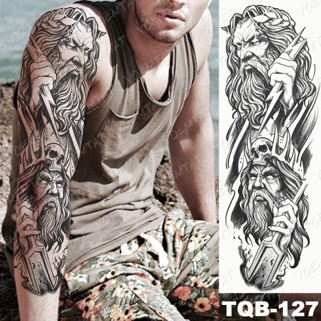 Full Arm Temporary Tattoos 8 Sheets and Half Arm Shoulder Waterproof Tattoos Elegant Large Lion Sleeve Sticker Tattoo Waterproof Temporary Big Wolf Tatoos For Men and Women - STEVVEX Beauty - 103, 3D Tattoo, Animal Tattoo, Arm Tattoo, Back Tattoo, Beauty, Big Tattoo, Black Tattoos, Body Tattoo, Extra Large Tattoo, Lion Tattoo, Men Tattoo, Mens Tattoo, Modern Tatoos, Tattoo, Tiger Tattoo, Waterproof Tattoo, Wolf Tattoo, Women Tattoo, Womens Tattoo - Stevvex.com