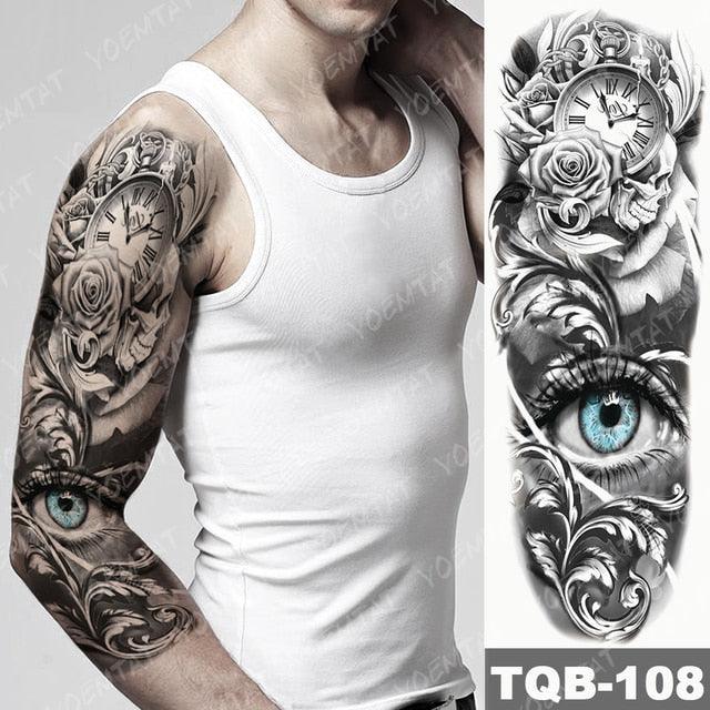 Full Arm Temporary Tattoos 8 Sheets and Half Arm Shoulder Waterproof Tattoos Elegant Large Lion Sleeve Sticker Tattoo Waterproof Temporary Big Wolf Tatoos For Men and Women - STEVVEX Beauty - 103, 3D Tattoo, Animal Tattoo, Arm Tattoo, Back Tattoo, Beauty, Big Tattoo, Black Tattoos, Body Tattoo, Extra Large Tattoo, Lion Tattoo, Men Tattoo, Mens Tattoo, Modern Tatoos, Tattoo, Tiger Tattoo, Waterproof Tattoo, Wolf Tattoo, Women Tattoo, Womens Tattoo - Stevvex.com