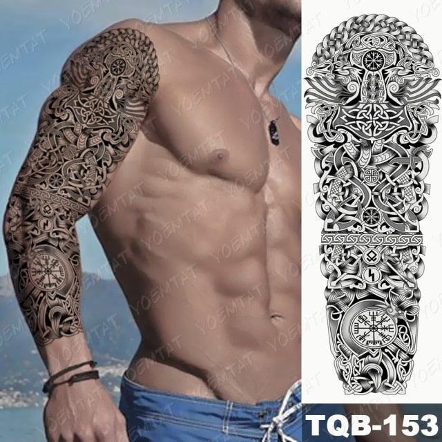 Full Arm Temporary Tattoos 8 Sheets and Half Arm Shoulder Waterproof Tattoos Elegant Large Lion Sleeve Sticker Tattoo Waterproof Temporary Big Wolf Tatoos For Men and Women - STEVVEX Beauty - 103, 3D Tattoo, Animal Tattoo, Arm Tattoo, Back Tattoo, Beauty, Big Tattoo, Black Tattoos, Body Tattoo, Extra Large Tattoo, Lion Tattoo, Men Tattoo, Mens Tattoo, Modern Tatoos, Tattoo, Tiger Tattoo, Waterproof Tattoo, Wolf Tattoo, Women Tattoo, Womens Tattoo - Stevvex.com