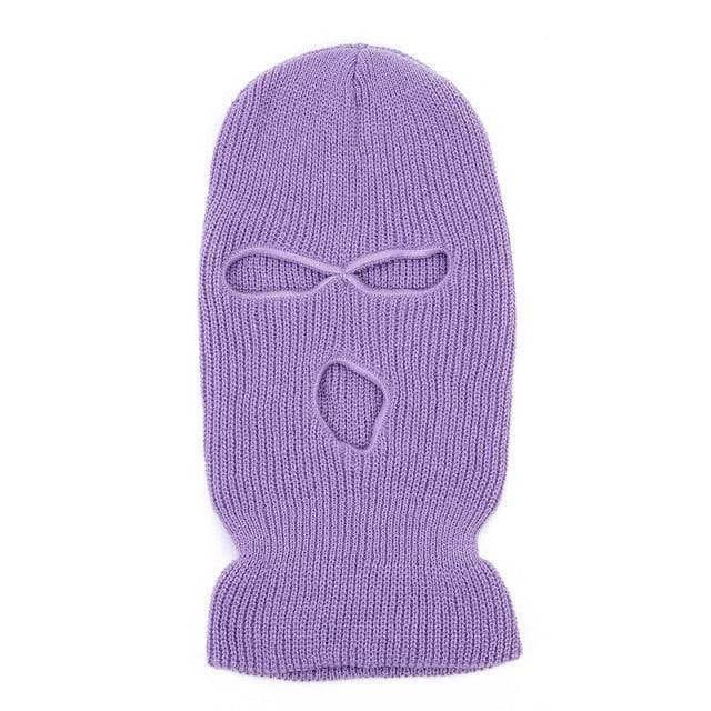 Full Face Cover Ski Mask Hat 3 Holes Balaclava Army Tactical CS Windproof Knit Beanies Bonnet Winter Warm Unisex Caps Neck Gaiter, Winter Balaclava Warm Knit Beanie for Outdoor Sports Outdoor Full Face Cover Thermal Ski Mask One Size