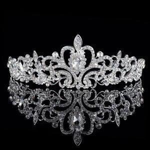 Full Round Crystal Rhinestone Wedding Tiaras Bridal Hair Accessories Kids Crown For Cake Topper Festival Party Prom Gift  Rhinestones Headband With Comb Luxury Full Round Hair Accessories Jewelry For Wedding Prom Bridal Party