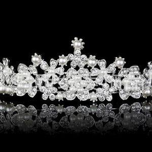 Full Round Crystal Rhinestone Wedding Tiaras Bridal Hair Accessories Kids Crown For Cake Topper Festival Party Prom Gift  Rhinestones Headband With Comb Luxury Full Round Hair Accessories Jewelry For Wedding Prom Bridal Party