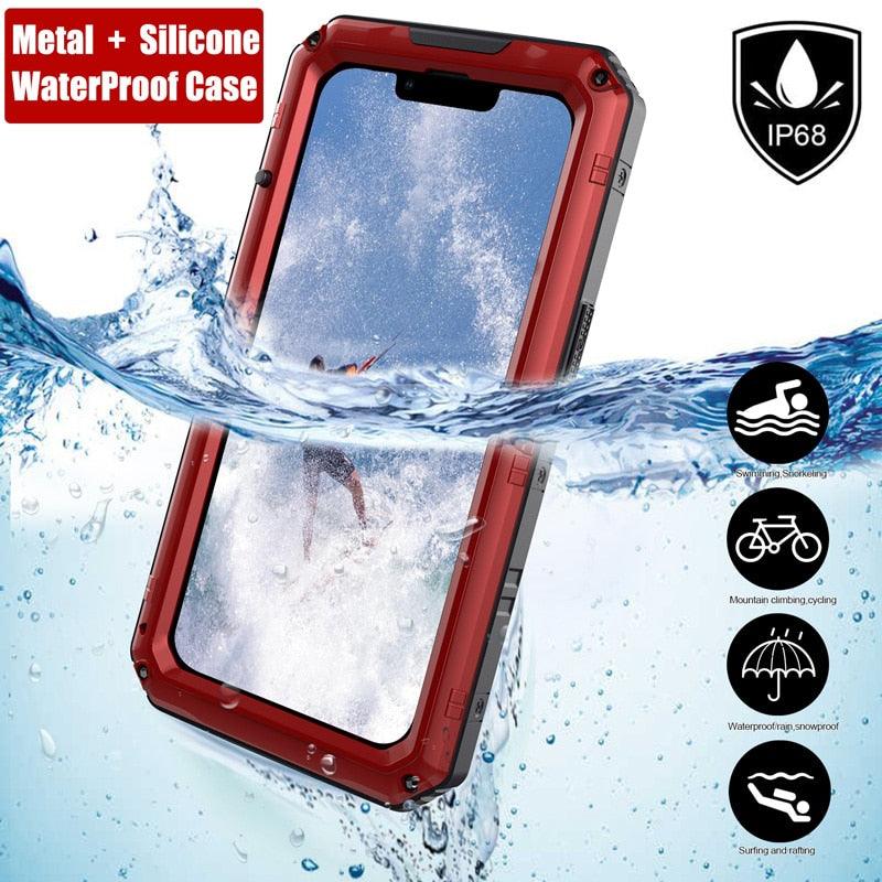 Full Sealed Underwater Case For iPhone 14 13 12 Pro Max Mini 11 XS Max XR 6 7 8 Plus 5 Waterproof Diving Swim Cover Waterproof Case for iPhone Slim Fit Snow Resistant Case Strong Phone Case & Screen Protector