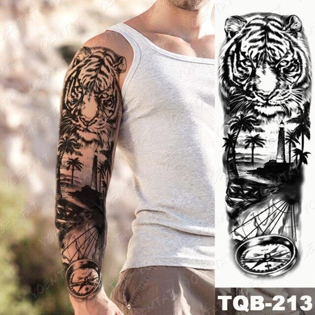 Full Women Man Realistic Waterproof Temporary Tattoo Tiger Stickers Luxury Big Design For Arm Thigh - STEVVEX Beauty - 103, 3D Tattoo, Animal Tattoo, Arm Tattoo, Beauty, Big Tattoo, Black Tattoos, Body Tattoo, Colorful Tattoo, Extra Large Tattoo, Fashion Tattoo, Girls Tattoo, Large Black Tattoo, Large Tattoo, Leg Tattoo, Lion Tattoo, Luxury Tattoo, Men Tattoo, Mens Tattoo, Stylish Tattoo, Tattoo, Waterproof Tattoo, Women Tattoo, Womens Tattoo - Stevvex.com