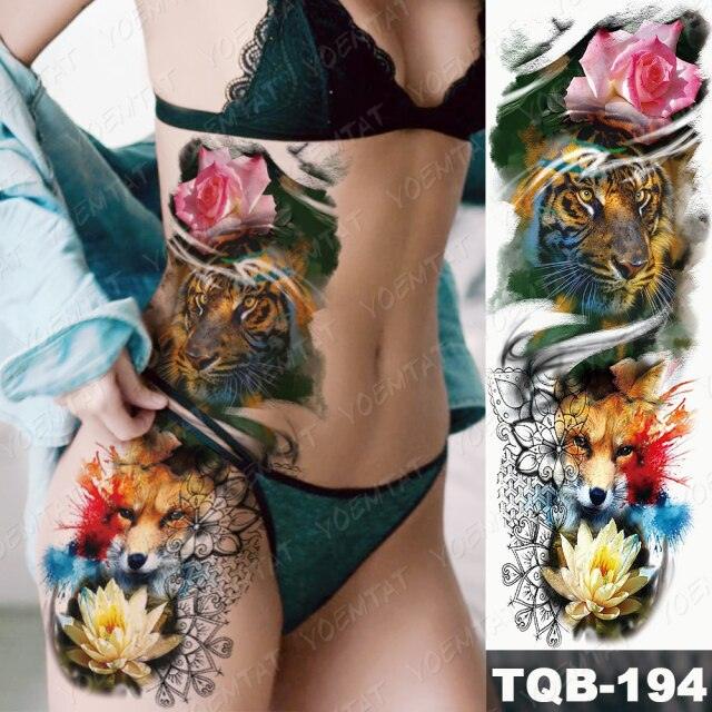 Full Women Man Realistic Waterproof Temporary Tattoo Tiger Stickers Luxury Big Design For Arm Thigh - STEVVEX Beauty - 103, 3D Tattoo, Animal Tattoo, Arm Tattoo, Beauty, Big Tattoo, Black Tattoos, Body Tattoo, Colorful Tattoo, Extra Large Tattoo, Fashion Tattoo, Girls Tattoo, Large Black Tattoo, Large Tattoo, Leg Tattoo, Lion Tattoo, Luxury Tattoo, Men Tattoo, Mens Tattoo, Stylish Tattoo, Tattoo, Waterproof Tattoo, Women Tattoo, Womens Tattoo - Stevvex.com