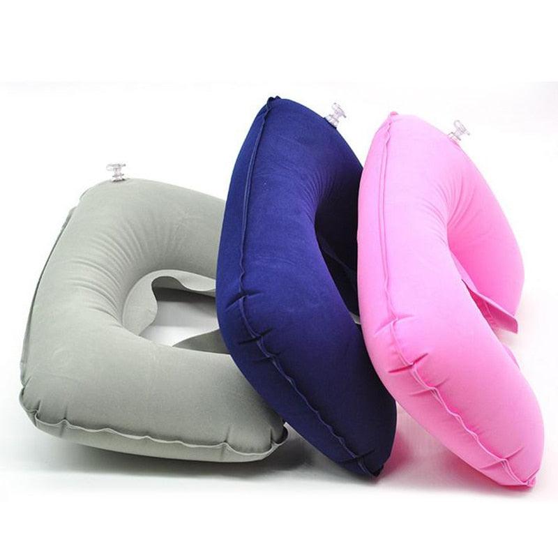 Functional U-Shape Travel Pillow For Airplane Inflatable Neck Pillow Travel Accessories Comfortable Sleep Pillows Inflatable Neck Pillow Inflatable U Shaped Travel Pillow Car Head Neck Rest Air Cushion For Travel Neck Pillow