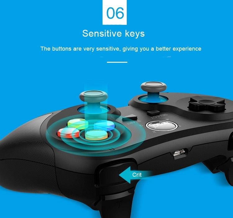 Gamepad Wireless Bluetooth Mobile Game Controller Joystick For Phone Android iOS PC Mobile Game Controller, Wireless Bluetooth Gamepad Joystick Multimedia Game Controller Compatible with Android Perfect for The Most Games