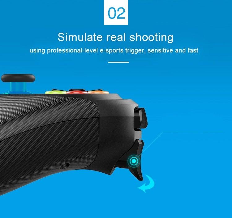 Gamepad Wireless Bluetooth Mobile Game Controller Joystick For Phone Android iOS PC Mobile Game Controller, Wireless Bluetooth Gamepad Joystick Multimedia Game Controller Compatible with Android Perfect for The Most Games