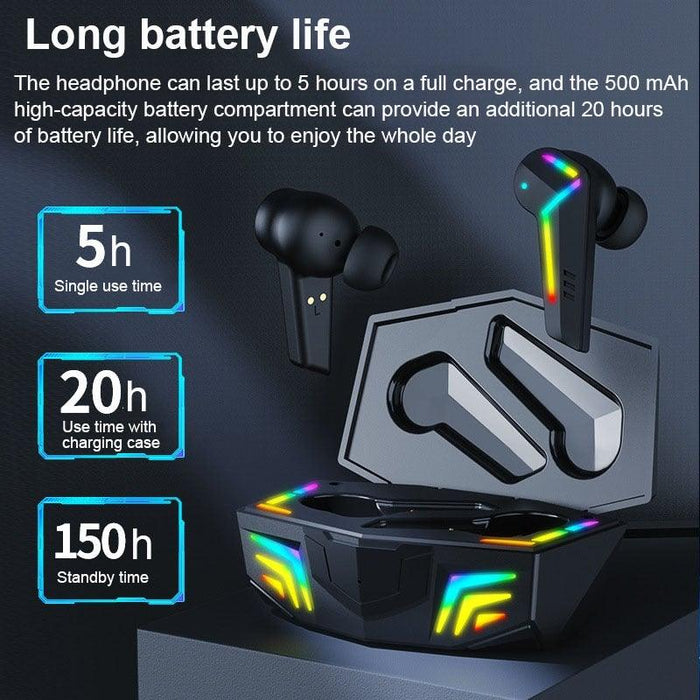 Gaming Headsets Wireless Earphones Low Latency Bluetooth Headphone Sports Noise Cancelling Earbuds With Mic Sports Headphones Wireless Bluetooth Headphones With Microphone 5H Playtime Wireless Running Earbuds