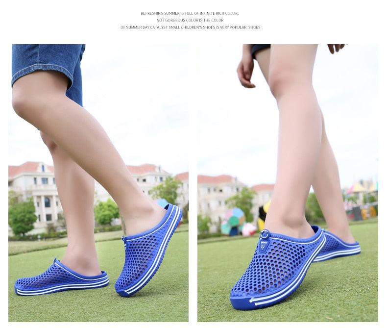 Garden Clog Women Quick Drying Summer Beach Slipper Flat Outdoor Sandals Breathable Mesh Sandals Beach Footwear Anti-Slip Slippers Quick Drying Sandals