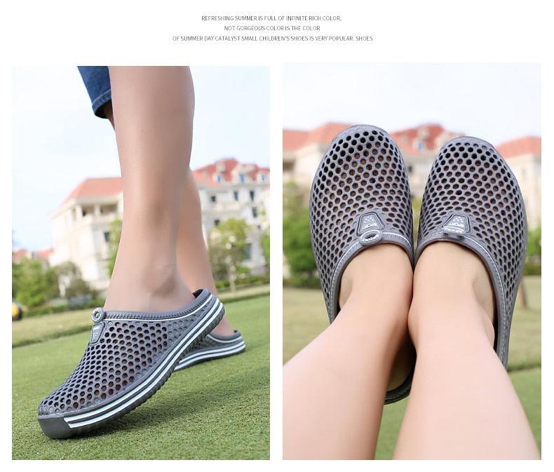 Garden Clog Women Quick Drying Summer Beach Slipper Flat Outdoor Sandals Breathable Mesh Sandals Beach Footwear Anti-Slip Slippers Quick Drying Sandals