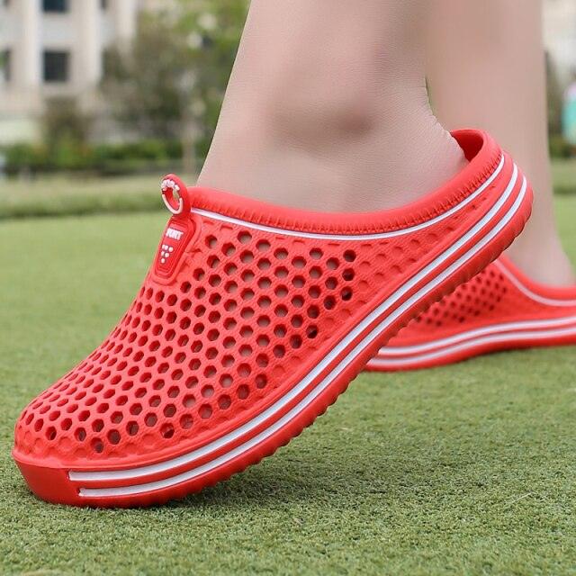 Garden Clog Women Quick Drying Summer Beach Slipper Flat Outdoor Sandals Breathable Mesh Sandals Beach Footwear Anti-Slip Slippers Quick Drying Sandals