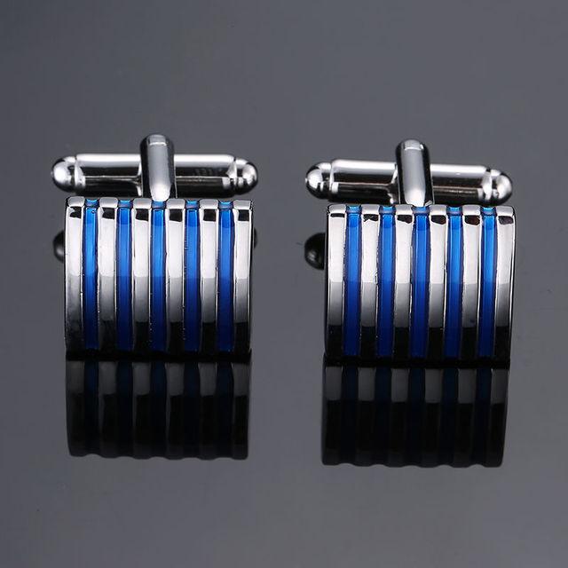 Gentlemen Classic Copper Square Stripes Gold Silvery Black Cufflinks Elegant Shirt Cufflinks Jewelry For Men Luxury And Classy Cufflinks For Men Set Ideal For Wedding Party Ceremony