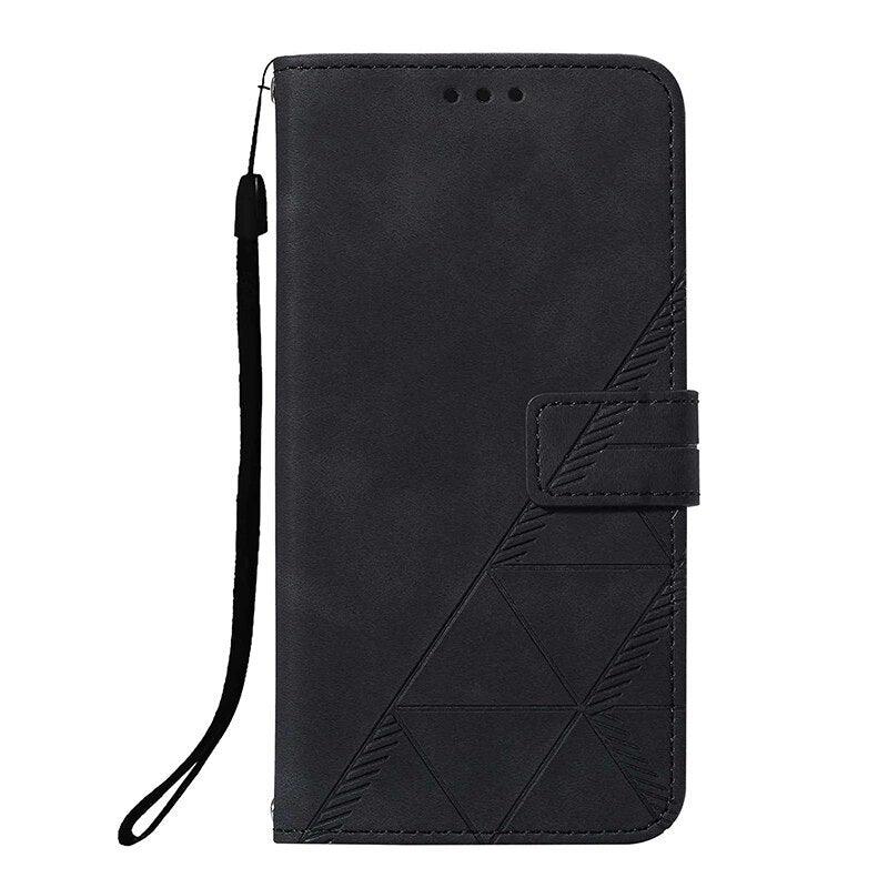 Geometric Leather Flip Wallet Case For Redmi 10C 10A 9A 9C Note 11 11S 10 10T 10S 9T 9 Pro A1 POCO C40 X4 M4 M5S Card Slot Cover Leather Flip 1 Wallet with 3 Card Slots Cover 360 Cover Protection Anti Drop Anti Scratch