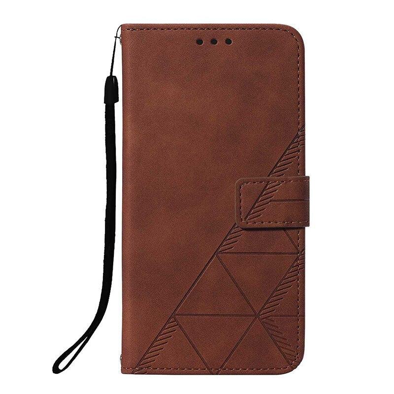 Geometric Leather Flip Wallet Case For Redmi 10C 10A 9A 9C Note 11 11S 10 10T 10S 9T 9 Pro A1 POCO C40 X4 M4 M5S Card Slot Cover Leather Flip 1 Wallet with 3 Card Slots Cover 360 Cover Protection Anti Drop Anti Scratch