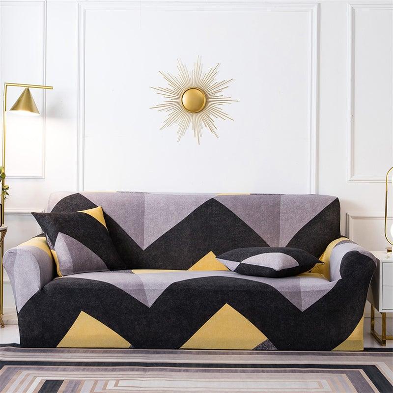 Geometric Sofa Covers Stretch Plaid Sofa Slipcovers for Living Room Elastic Sofa Cover Couch Armchair Cover Towel 1 2 3 4 Seater Slipcover For Sofas Loveseat Armchair Living Room Universal Furniture