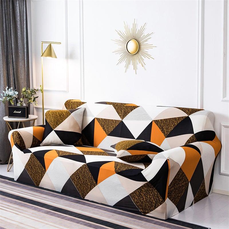 Geometric Sofa Covers Stretch Plaid Sofa Slipcovers for Living Room Elastic Sofa Cover Couch Armchair Cover Towel 1 2 3 4 Seater Slipcover For Sofas Loveseat Armchair Living Room Universal Furniture