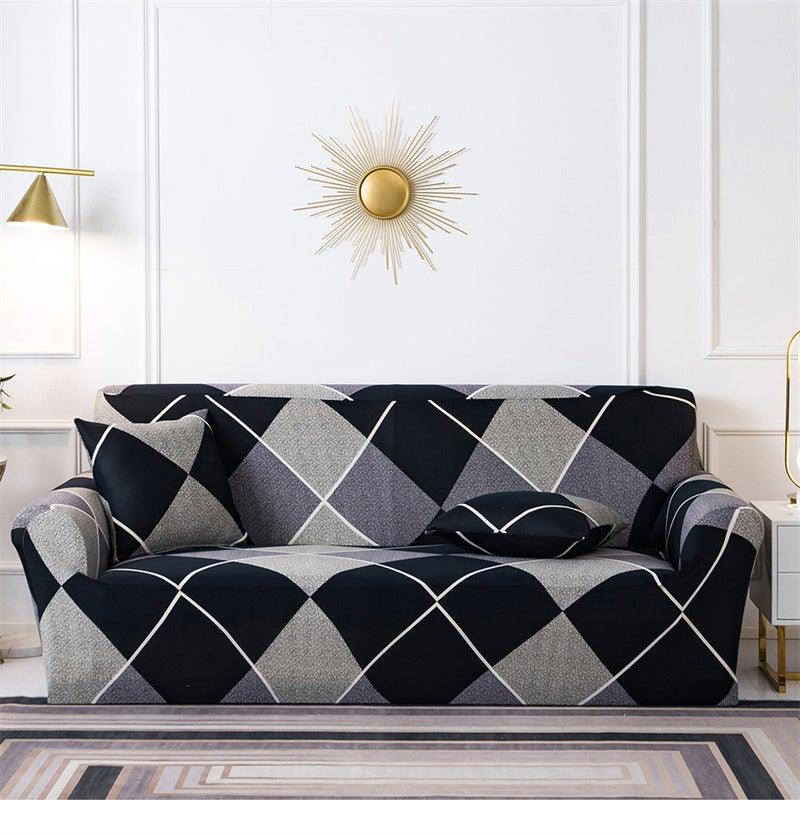 Geometric Sofa Covers Stretch Plaid Sofa Slipcovers for Living Room Elastic Sofa Cover Couch Armchair Cover Towel 1 2 3 4 Seater Slipcover For Sofas Loveseat Armchair Living Room Universal Furniture