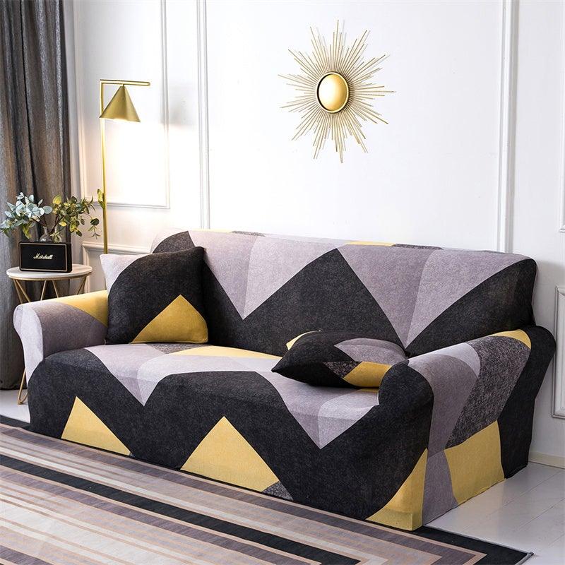 Geometric Sofa Covers Stretch Plaid Sofa Slipcovers for Living Room Elastic Sofa Cover Couch Armchair Cover Towel 1 2 3 4 Seater Slipcover For Sofas Loveseat Armchair Living Room Universal Furniture