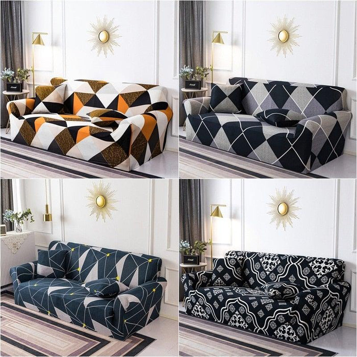 Geometric Sofa Covers Stretch Plaid Sofa Slipcovers for Living