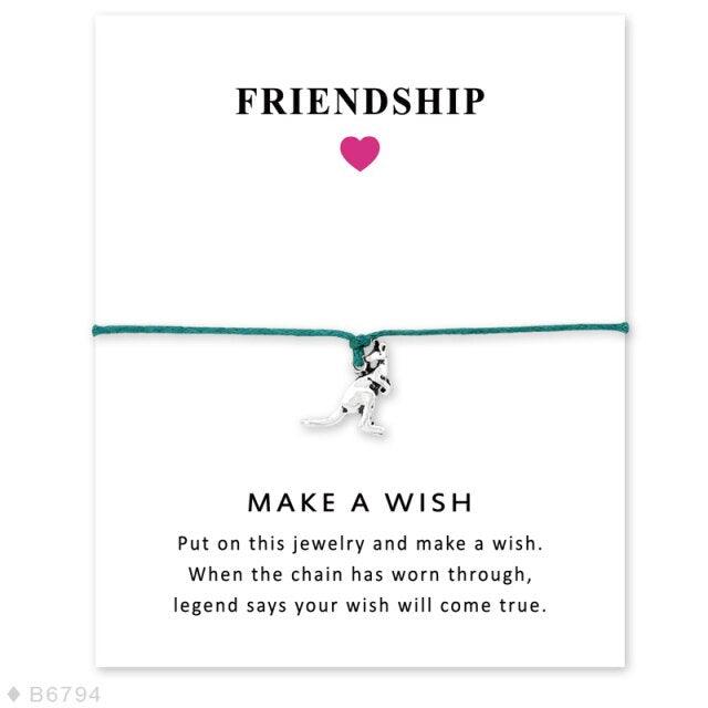 Girls Adjustable Friendship Statement Yellow Purple Blue With Card Silver Kangaroo Charm Bracelets Promise Distance Matching Lovely Charm Bracelets For Mom And Daughter Son Best Friends