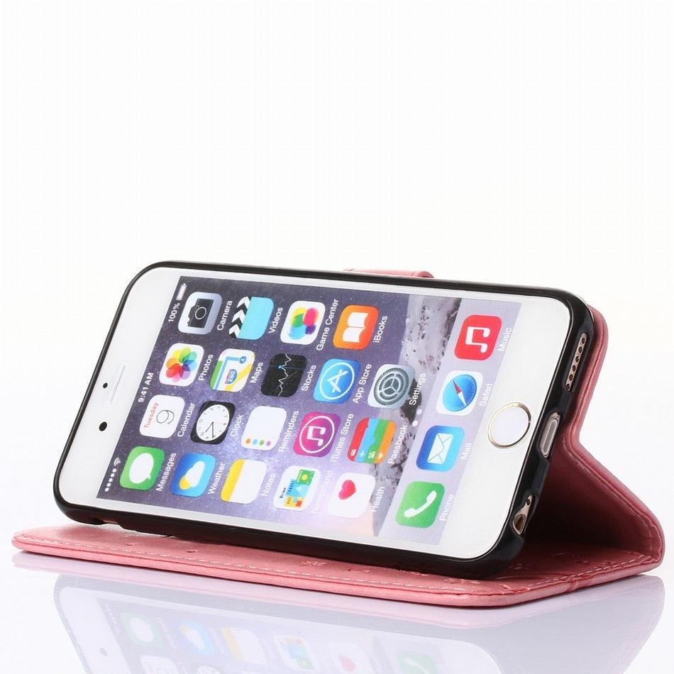 Girls Flip Wallet Case For iPhone 13 12 Mini Stand Leather Back Cover Cute Wallet Design PU Leather Phone Case For iPhone