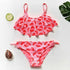 Girls Swimsuit High quality Girls swimwear Two pieces Kids Bikini Set Swimming Suit For Children Girls Swimsuit Flounce Bikini Set 2 Piece Swimwear Watermelon Ruffle Bathing Suits