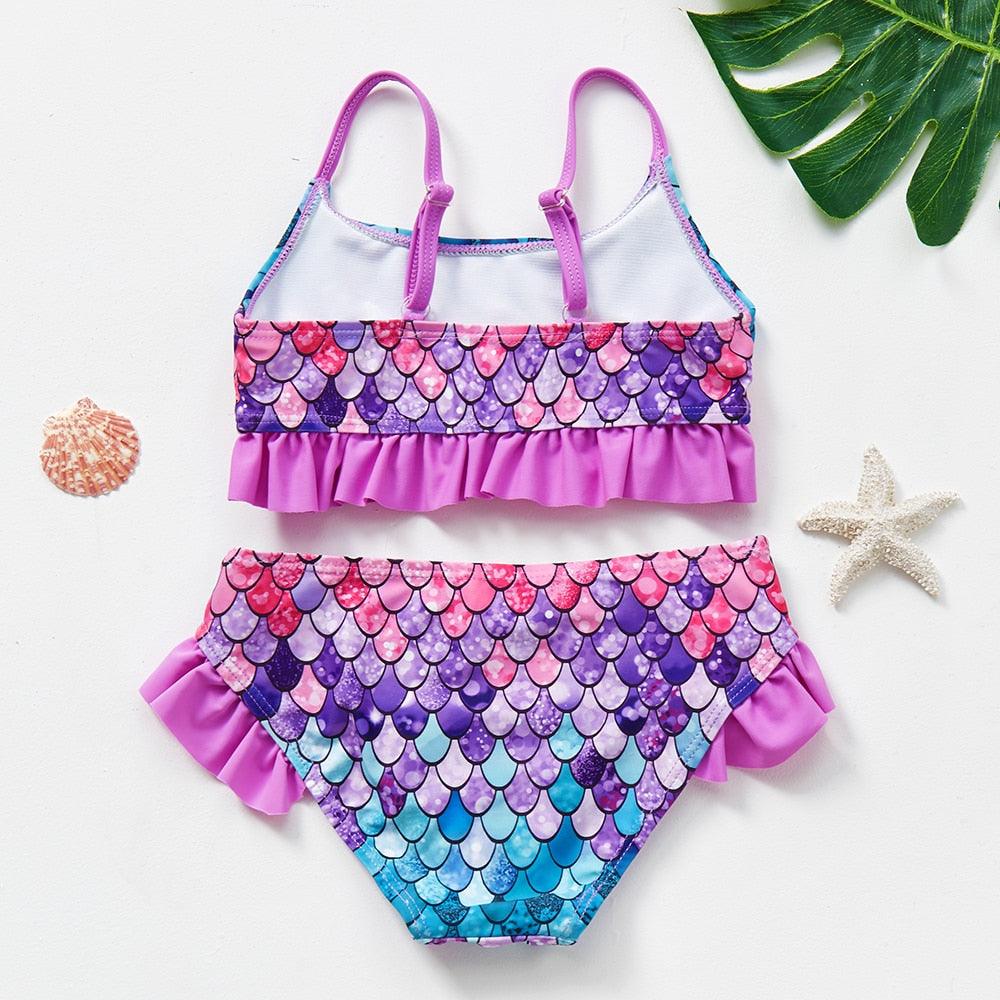 Girls Swimsuit High quality Girls swimwear Two pieces Kids Bikini Set Swimming Suit For Children Girls Swimsuit Flounce Bikini Set 2 Piece Swimwear Watermelon Ruffle Bathing Suits