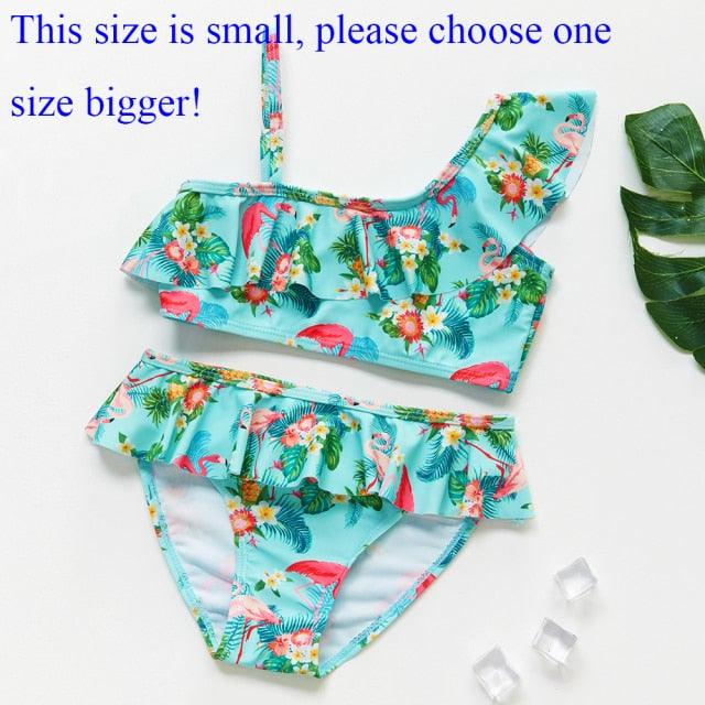 Girls Swimsuit High quality Girls swimwear Two pieces Kids Bikini Set Swimming Suit For Children Girls Swimsuit Flounce Bikini Set 2 Piece Swimwear Watermelon Ruffle Bathing Suits