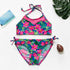 Girls Swimsuit Kids Swimwear Cute Print Kids Bikini Sets Girls Swimsuits Two Piece Bathing Suit Sets 3D Printed Swimwear Ruffle Style Children Swimwear Kids Beach Wear 2-16 Year