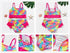 Girls Swimsuit Kids Swimwear Cute Print Kids Bikini Sets Girls Swimsuits Two Piece Bathing Suit Sets 3D Printed Swimwear Ruffle Style Children Swimwear Kids Beach Wear 2-16 Year