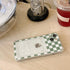 Glamorous Phone Case Shiny Transparent Card Holder Slim Soft Silicone Shockproof Case For iPhone 14 13 11 12 Pro Max 7 8 Plus Cute Green Checkerboard Clear Cover For iPhone X XR XS Shockproof Card Holder Phone Case