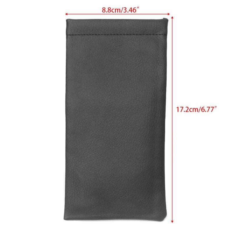 Glasses Bag Faux Leather Sunglasses Spring Waterproof Multifunctional Portable Squeeze Top Leather Soft Glasses Case Anti-Scratch Sunglasses Black Bag Storage Glasses Pouch Holder