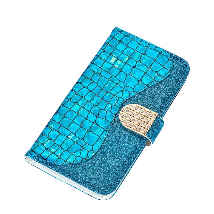 Glitter Leather Case For iPhone 11 12 13 14 Pro XR XS Max Alligator Flip Case Cover For iPhone SE Glitter Matching Texture Horizontal Flip Leather Case with Card Slots & Holder & Wallet Phone Accessories